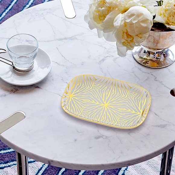 NEW Talianna of NY Tray — Lily Pad Ceramic Tray — 24K Detail - Picture 2 of 6